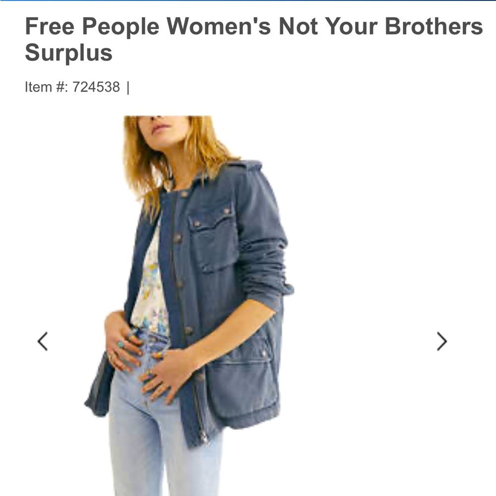FREE PEOPLE - Not Your Brother’s Utility Jacket/Grey/Medium